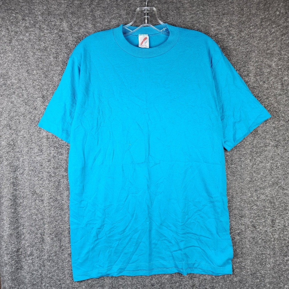 Jerzees T Shirt Mens L Vintage Z 108 Fm Radio Blue Single Stitch Jerzees Euc
